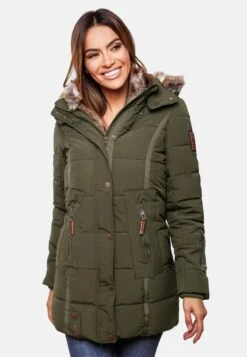 Marikoo Manteaux Courts Manteau D’hiver Femme Olive -Veste Mode 0040f80354d793c0df7adde010297c76
