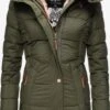 Marikoo Manteaux Courts Manteau D’hiver Femme Olive