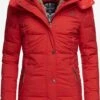 Marikoo Manteaux Courts Manteau D’hiver Femme Rouge -Veste Mode 039857d2dda2a185aef172a7c0815a38