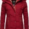 Marikoo Manteaux Courts Manteau D’hiver Femme Rouge Sang -Veste Mode 042445bf7b188f90a3de7450b4dcb9f8