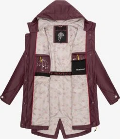Marikoo Manteaux De Pluie Manteau Fonctionnel Femme Bordeaux -Veste Mode 04766a8076acfb4e6440987e0f66e952