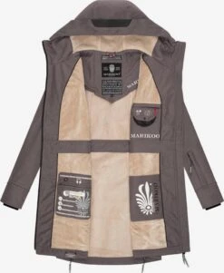 Marikoo Parkas Parka Mi-saison Femme Gris Foncé -Veste Mode 0c6f4304b6d1b828c8663a745726c971