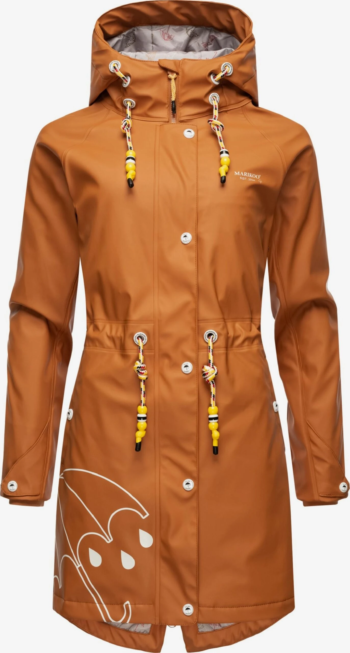 Marikoo Manteaux De Pluie Manteau Fonctionnel Femme Orange