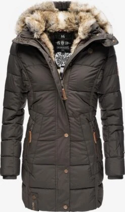 Marikoo Manteaux Courts Manteau D’hiver Femme Gris Basalte