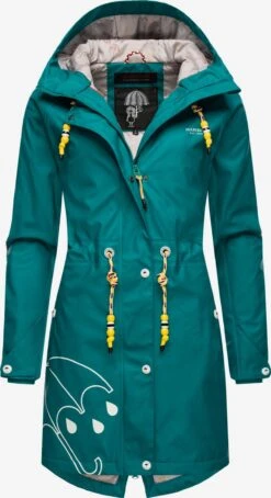 Marikoo Manteaux De Pluie Manteau Fonctionnel Femme Vert Foncé -Veste Mode 10a3c09639adf7d170ee253cf918923e