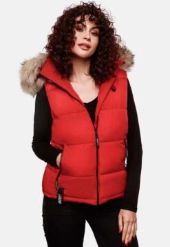 Marikoo Vestes Sans Manches Gilet Eisflöckchen Femme Rouge -Veste Mode 1c3be9c6444438f7c6727c512e9da236