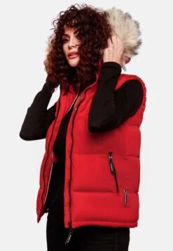 Marikoo Vestes Sans Manches Gilet Eisflöckchen Femme Rouge -Veste Mode 1e47f1a082535fa1f0deb75a6996aebb