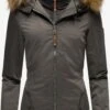 Marikoo Manteaux Dhiver Manteau D’hiver Sanakoo Femme Gris Foncé -Veste Mode 1e7985968b15b90c0b84ef45bad583f7