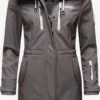 Marikoo Manteaux De Pluie Manteau Fonctionnel Zimtzicke Femme Gris -Veste Mode 1e9c015f74c11e999f50355bc55a71a9