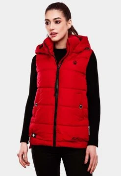 Marikoo Vestes Sans Manches Gilet Zarinaa Femme Rouge -Veste Mode 2149ebe605df7ec3232acc785a209910