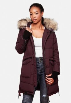 Marikoo Manteaux Dhiver Manteau D’hiver Chaskaa Femme Bordeaux -Veste Mode 2323f44e1fd85345594ff87c45cbef2d