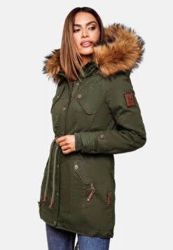 Marikoo Parkas Parka D’hiver Femme Kaki -Veste Mode 24ef226f96a4cbd479037011ddf9ec69