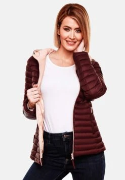 Marikoo Vestes De Mi-saison Veste Mi-saison Asraa Femme Bordeaux -Veste Mode 25e4d0880ad044d2eba32a611292ec37