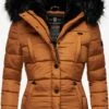 Marikoo Vestes Dhiver Veste D’hiver Lotusblüte Femme Cognac