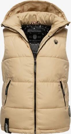 Marikoo Vestes Sans Manches Gilet Eisflöckchen Femme Beige -Veste Mode 29dc96899f7ce84c426f696c162f2feb