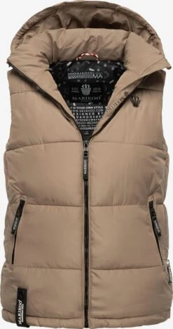 Marikoo Vestes Sans Manches Gilet Eisflöckchen Femme Marron -Veste Mode 2dbf25adc1566de34ff23c36e9dc54d9