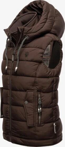 Marikoo Vestes Sans Manches Gilet Taisaa Femme Brun Foncé -Veste Mode 3308b073a7de09ff72c3fe96bffe2599