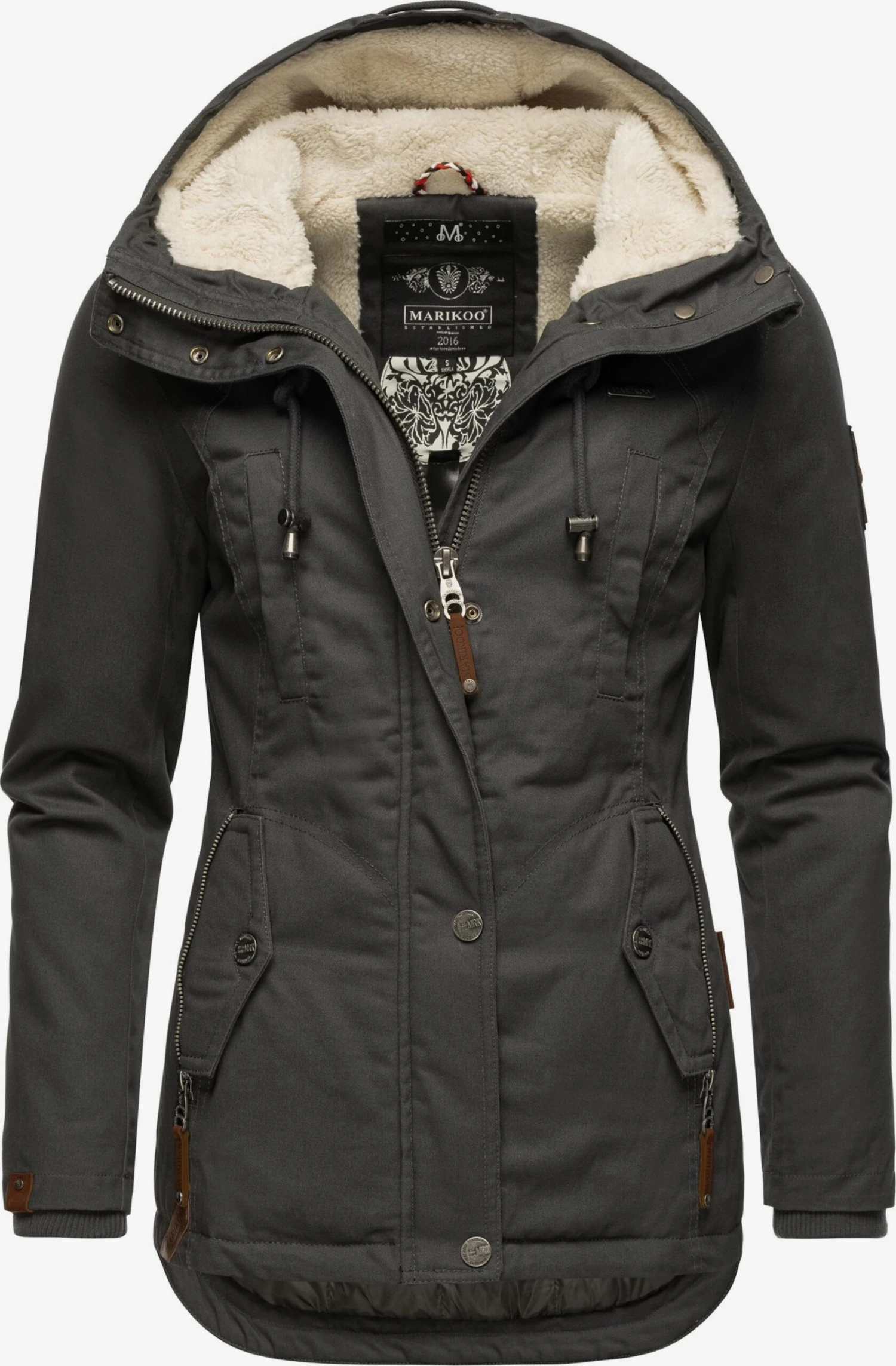 Marikoo Vestes Dhiver Veste D’hiver Bikoo Femme Gris Foncé 3 Marikoo Vestes Dhiver Veste D’hiver Bikoo Femme Gris Foncé