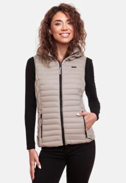 Marikoo Vestes Sans Manches Gilet Hasenpfote Femme Gris Clair -Veste Mode 33bbda8dbb4f422e3939687b326ffae2