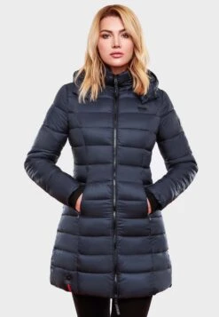Marikoo Manteaux Courts Manteau D’hiver Abendsternchen Femme Bleu Nuit -Veste Mode 385bcdbc1db7564e4f7d67d933cba890