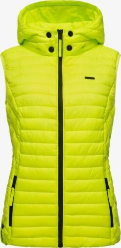 Marikoo Vestes Sans Manches Gilet Femme Citron Vert -Veste Mode 39018458180bfbf23135dc7039c94f14