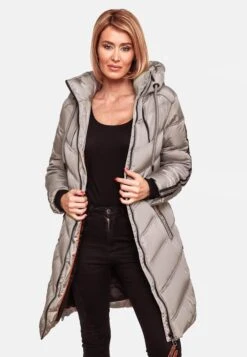 Marikoo Manteaux Dhiver Manteau D’hiver Armasa Femme Gris -Veste Mode 3af063285b3e1bbb07e23ce2c24c1951