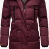 Marikoo Manteaux Dhiver Manteau D’hiver Schneesternchen Femme Bordeaux -Veste Mode 41df5695f7ac988bdc630ee6f941034b