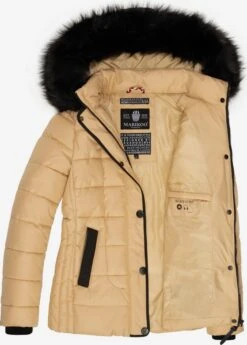 Marikoo Vestes Dhiver Veste D’hiver Unique Femme Beige -Veste Mode 4345a11490dd59d92dd88f398998a31a
