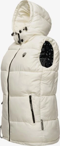 Marikoo Vestes Sans Manches Gilet Eisflöckchen Femme Blanc Cassé