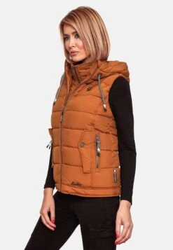 Marikoo Vestes Sans Manches Gilet Taisaa Femme Caramel -Veste Mode 45cf36b3d4e651b7fb00b702a318bfce