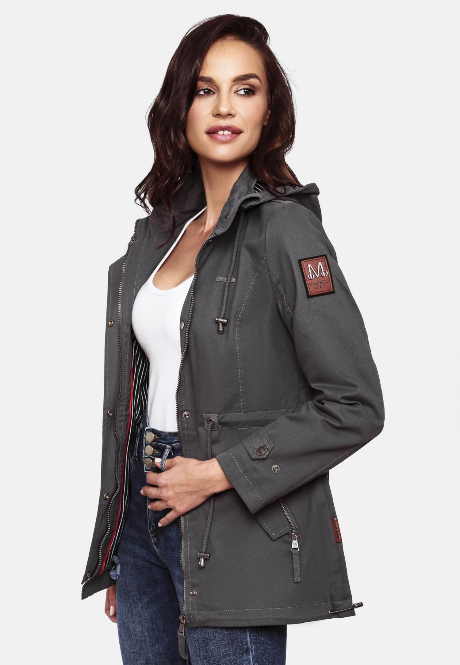 Marikoo Parkas Parka Mi-saison Nyokoo Femme Anthracite 11 Marikoo Parkas Parka Mi-saison Nyokoo Femme Anthracite – Image 9