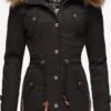 Marikoo Parkas Parka D’hiver La Viva Femme Noir -Veste Mode 5616078dc92a7265e11da81b23245522
