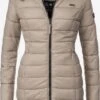 Marikoo Manteaux Courts Manteau D’hiver Abendsternchen Femme Taupe -Veste Mode 5a9d470779bfd79e9c4c89c838fd51b1