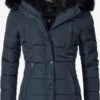 Marikoo Vestes Dhiver Veste D’hiver Lotusblüte Femme Bleu Foncé -Veste Mode 5c487556da70cb399ac0591b6a438d1b