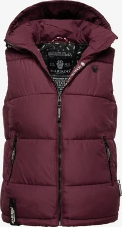 Marikoo Vestes Sans Manches Gilet Eisflöckchen Femme Bordeaux -Veste Mode 5df3c3fe92de1adef6f278234097eba7