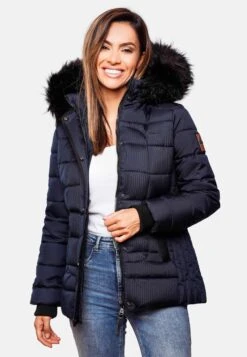 Marikoo Vestes Dhiver Veste D’hiver Unique Femme Bleu Nuit -Veste Mode 60e70f685512eb3573a2998ba78277e1