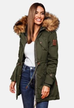 Marikoo Parkas Parka D’hiver Femme Kaki -Veste Mode 610a2c7b8a0cbcfd061e91fc3e003515