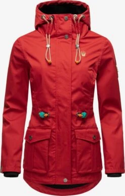 Marikoo Vestes De Mi-saison Veste Mi-saison Babetaa Femme Rouge Cerise -Veste Mode 61cdd9dbbdd1159b93587c499a644595