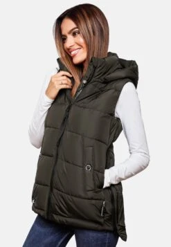Marikoo Vestes Sans Manches Gilet Zarinaa Femme Vert Foncé -Veste Mode 62227861b6411a4fa91eb6b962c86749