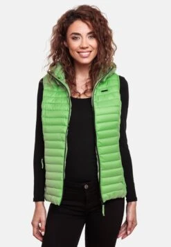 Marikoo Vestes Sans Manches Gilet Femme Vert -Veste Mode 62774eaed691e79fc3b5d4166b2571c9