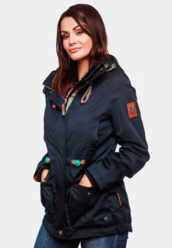 Marikoo Vestes De Mi-saison Veste Mi-saison Babetaa Femme Marine -Veste Mode 6708db81387fc2c1eea75f91b5790bdb
