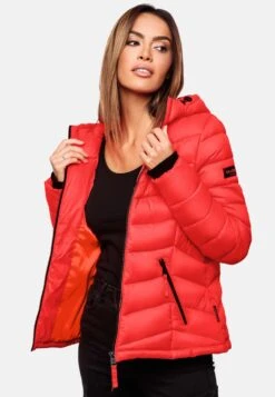 Marikoo Vestes De Mi-saison Veste Mi-saison Kuala Femme Rouge Néon -Veste Mode 69947c36cbf84f9c0ebb473f3608c270