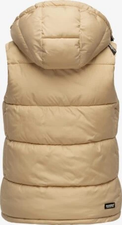 Marikoo Vestes Sans Manches Gilet Eisflöckchen Femme Beige -Veste Mode 72e415c5cb50a51037e673c355b28906