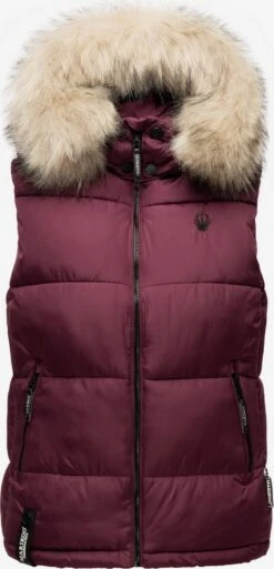 Marikoo Vestes Sans Manches Gilet Eisflöckchen Femme Bordeaux -Veste Mode 754a510c3e819420a46da864ea23ec01
