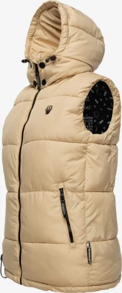 Marikoo Vestes Sans Manches Gilet Eisflöckchen Femme Beige