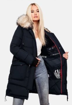 Marikoo Manteaux Dhiver Manteau D’hiver Chaskaa Femme Bleu Marine -Veste Mode 79a4653fb43ded0476db9b2860d737ef