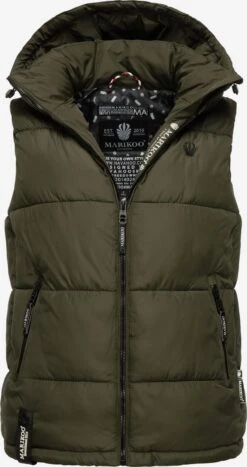 Marikoo Vestes Sans Manches Gilet Eisflöckchen Femme Olive -Veste Mode 7a373fc7d2cc6497c1ce699d53c42878