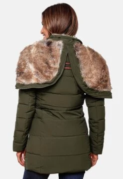 Marikoo Manteaux Courts Manteau D’hiver Femme Olive -Veste Mode 7b69b1a1c4bf6665ae8d456324a65537