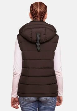 Marikoo Vestes Sans Manches Gilet Taisaa Femme Brun Foncé -Veste Mode 7d3ce354e64fbcc6426040eb20944db0