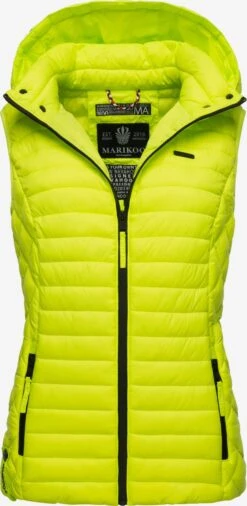 Marikoo Vestes Sans Manches Gilet Femme Citron Vert